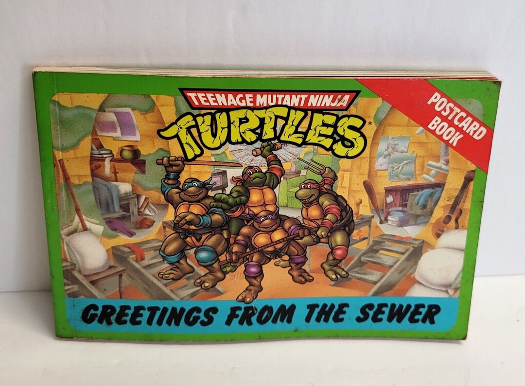 Vintage Teenage MUTANT NINJA TURTLES Postcard Book 1990 mirage Complete ...