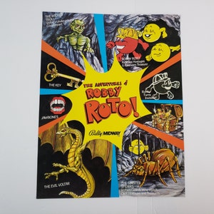 Vintage Bally ROBBY ROTO Arcade Machine Video Game Original Flyer 1982 Advertisement