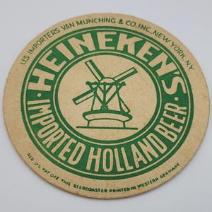 Lote de 2 porta-copos vintage Heineken importados da Holanda, cerveja belga, 4" Heineken imagem 4