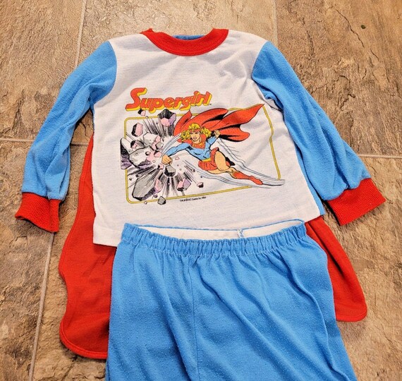 Rare Vintage Super Girl Pajamas Bates-Jama WITH CAPE … - Gem