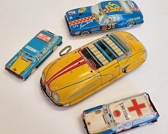 Vintage Marx Tin Toy Car Old Jalopy Antique Metal Wind up Toy