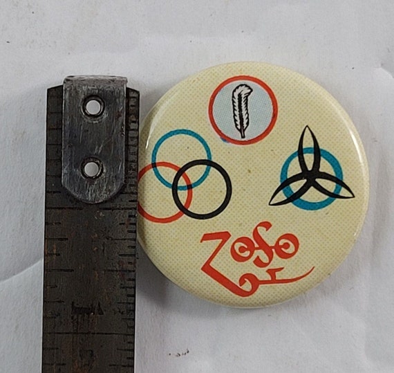 Vintage 1970s LED ZEPPELIN pin 1" Badge ZOSO butt… - image 5