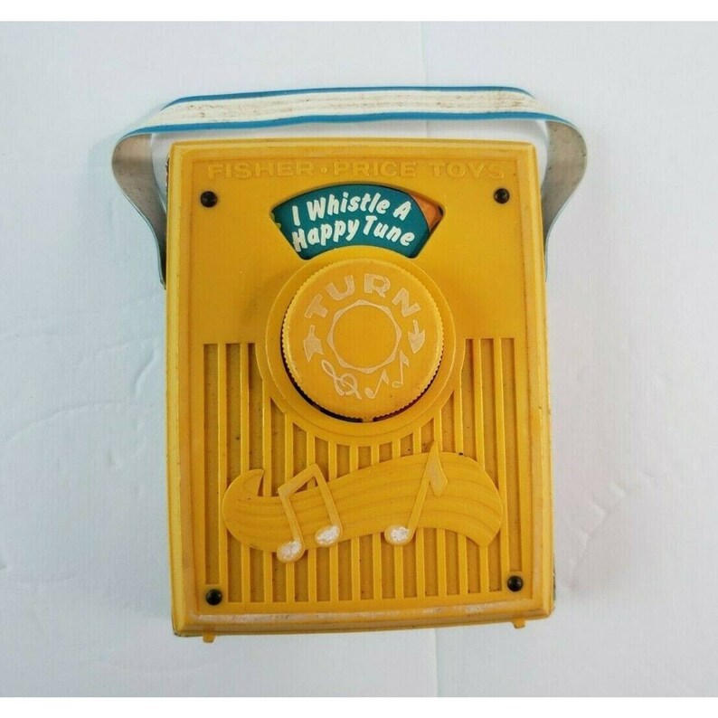 Vtg Fisher Price Music Box Pocket Radio I Whistle A Etsy