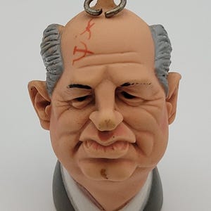 1989 Mikhail Gorbachev Linden Spitting Image Squeak Toy Rubber Figure Bust 2.25&quot;