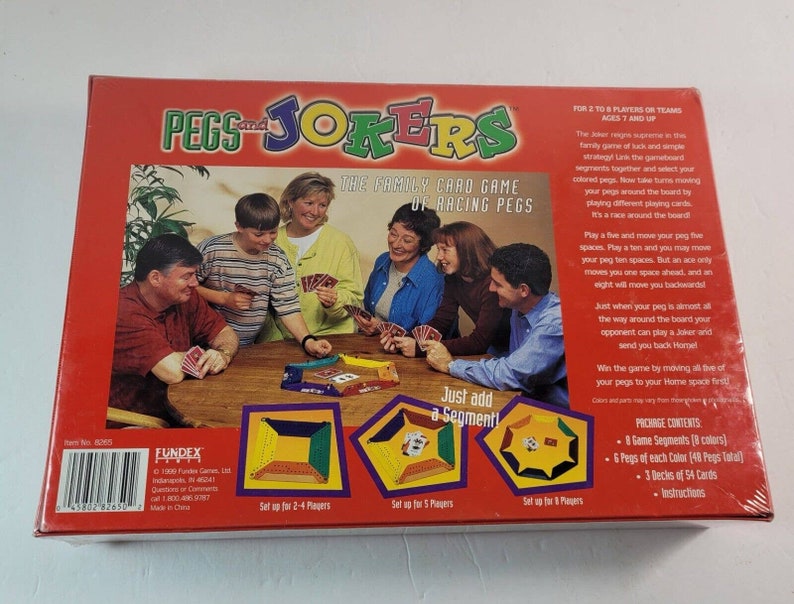 Pegs and Jokers Fundex Card Board Game Vintage 1999 Complete Etsy