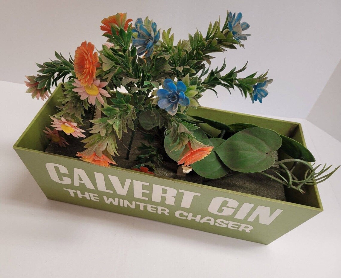 Vintage Calvert Gin Liquor Rare Planter Plants Flowers Bartop Etsy