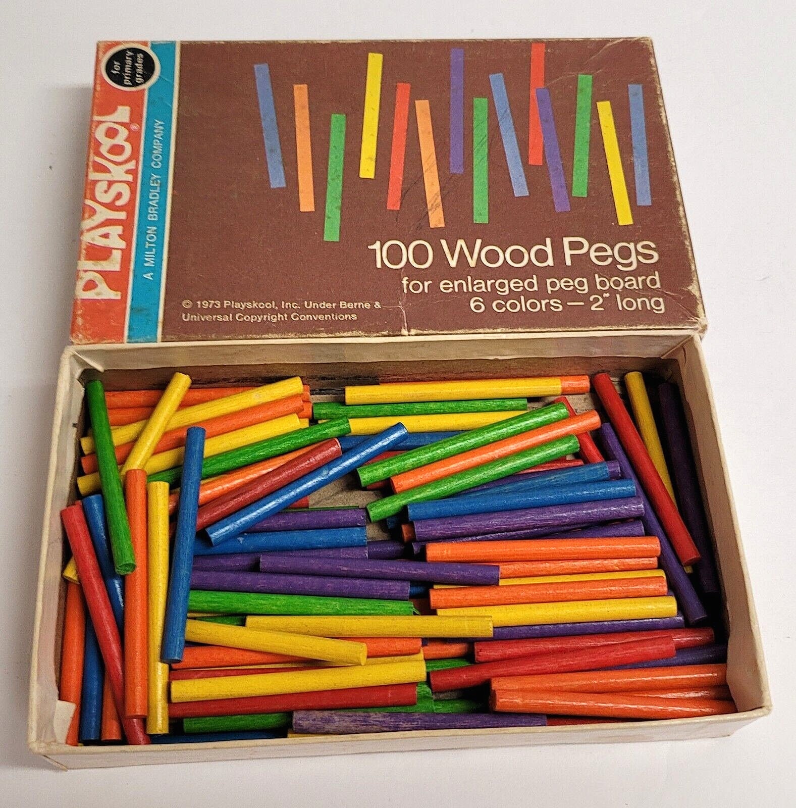 Small Wooden Pegs for Geoboard or Pegboard for Kids Learning Toys