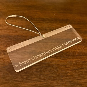 Invite du terminal - Déclaration d'importation de Noël - Ornement en acrylique