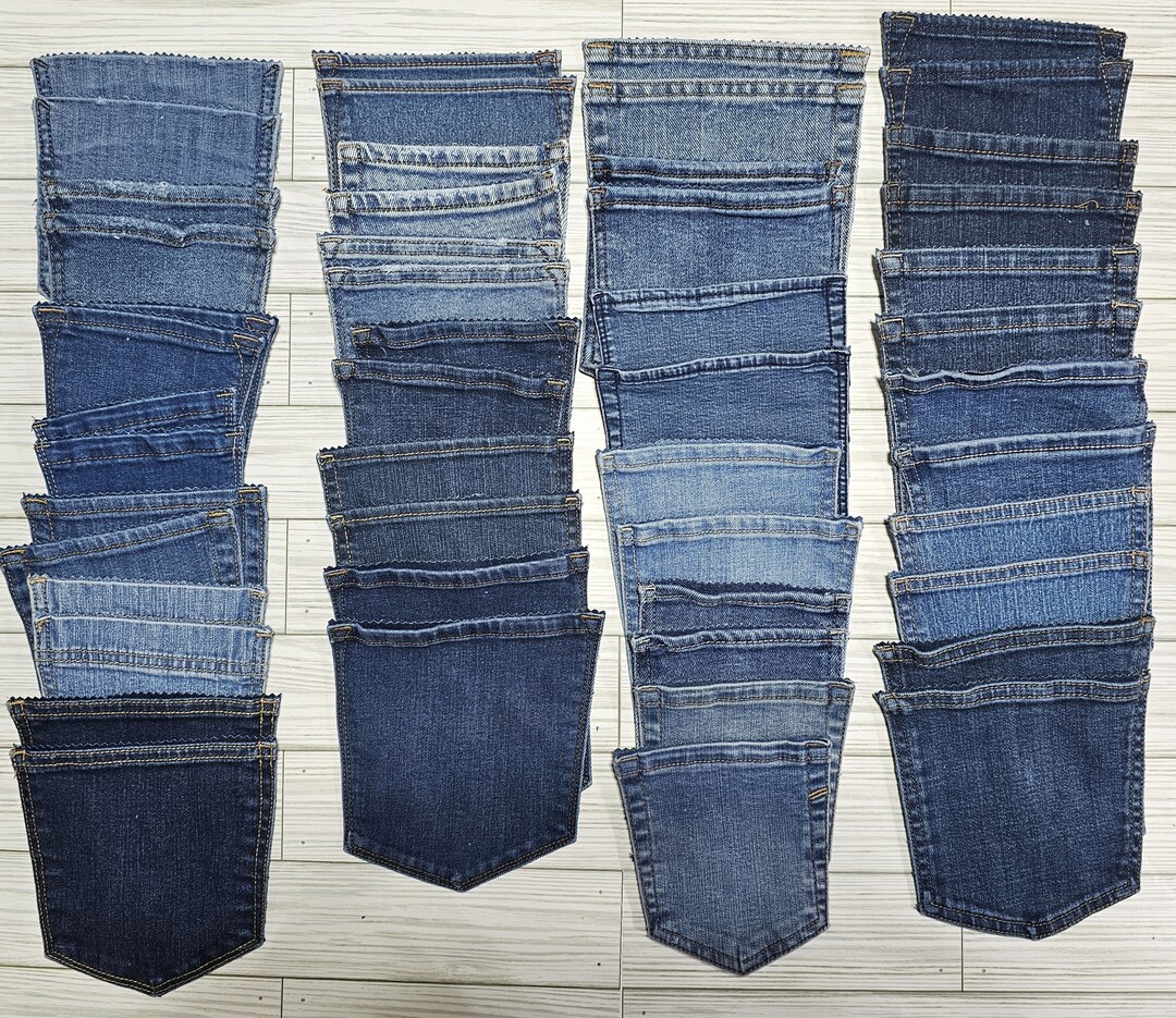 Plain Blue Denim 50 Pockets Silverware Utensil Holders Wedding Etsy