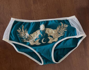 fishy panties . Nature undies. Handprinted undies. Witchy underwear.