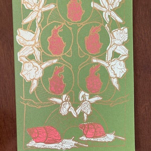 Carte postale du tarot des cinq pentacles