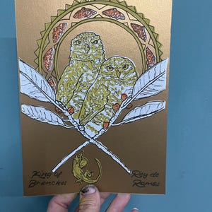 Rei dos ramos / rei das varinhas cartão postal, mini-impressão, carta de tarô