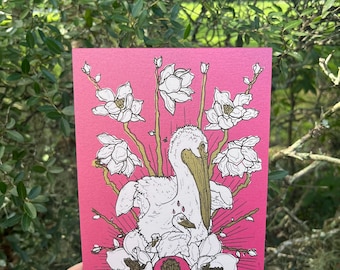 ten of branches : ten of wands postcard mini print / tarot card