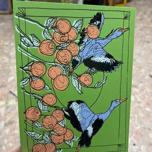 Carte postale tarot 8 baguettes / branches / mini impression