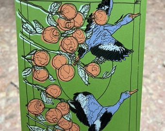 8 of wands /branches tarot postcard / mini print