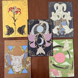 Pacote de cartões postais do Majors Tarot com 3 cartas