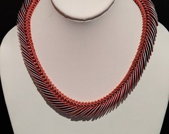 Box Chain with Scales/Chainmaille Necklace/Scale Maille Necklace