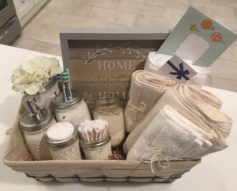 House Warming Gift Basket Bathroom Themed Etsy