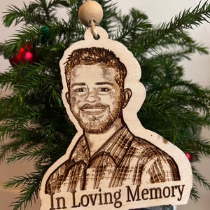 Customizable -Portrait Photo Ornament- in loving memory