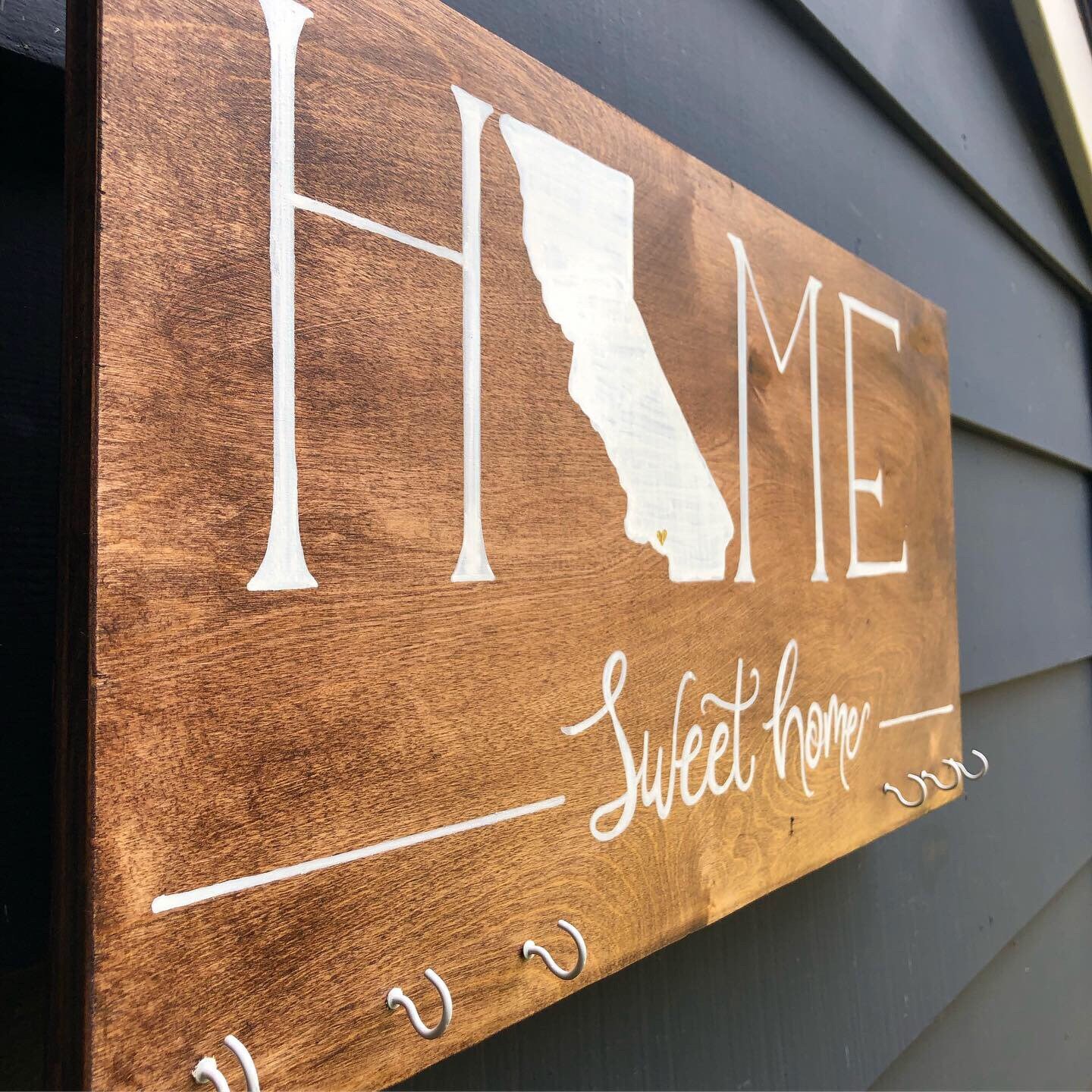CUSTOMIZABLE Home Sign With Hooks for Keys Etsy