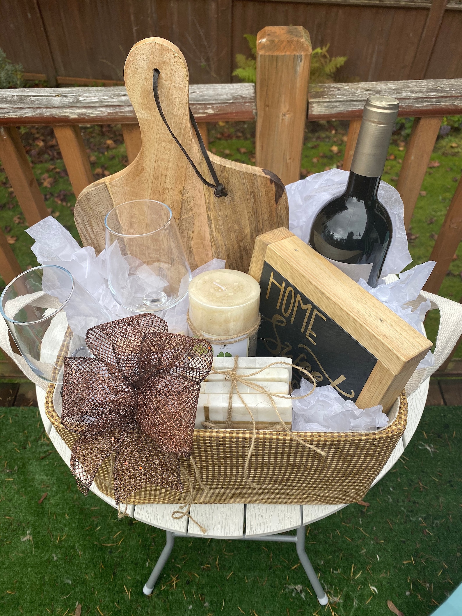 Wine Lover Gift Basket with Custom Sign Etsy