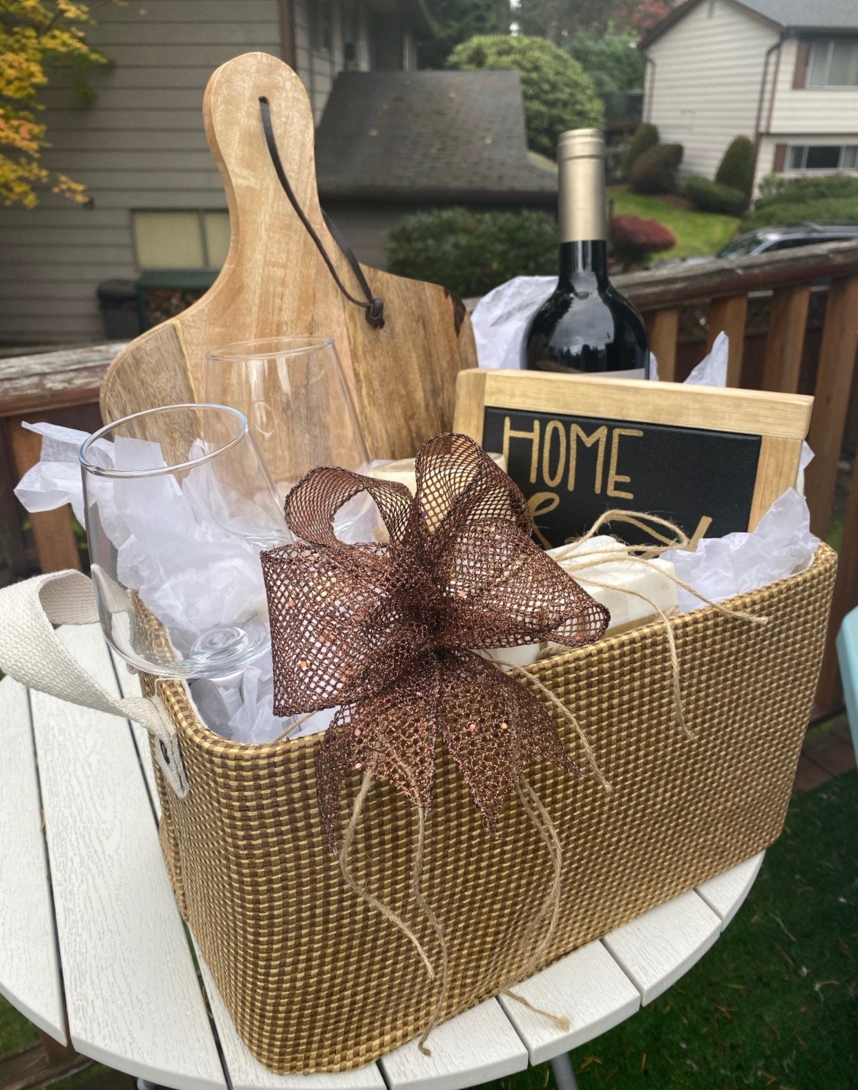 Newly Wed Wine Themed Gift Basket Etsy