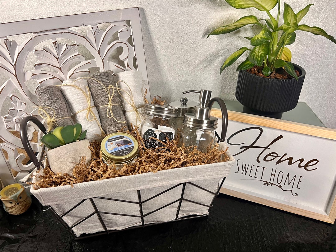 New Home Owners-closing Gift-house Warming Gift Basket Bathroom