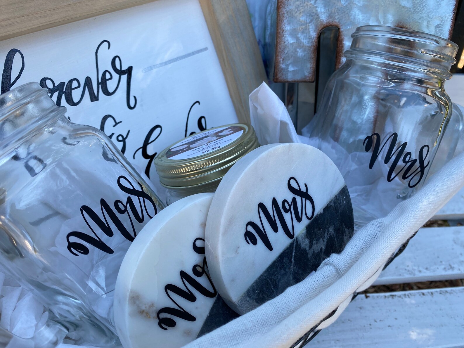 Mrs & Mrs Wedding Gift Basket Etsy