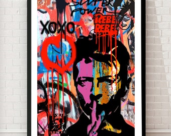 LIMITED EDITION OF 100 PEACE SIGN HAND POP ART A3 STREET WALL POSTER PRINT