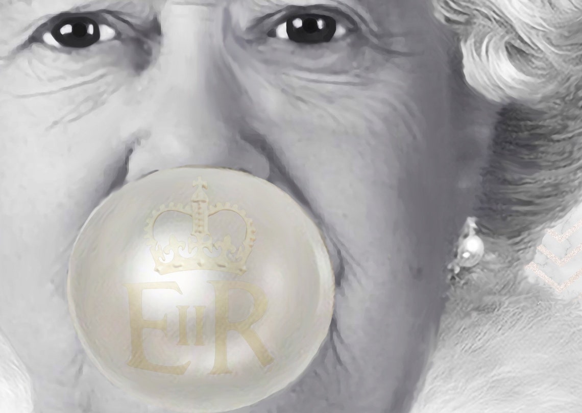 Queen Elizabeth Bubblegum Fashion Art Print Fashion Art Print Etsy