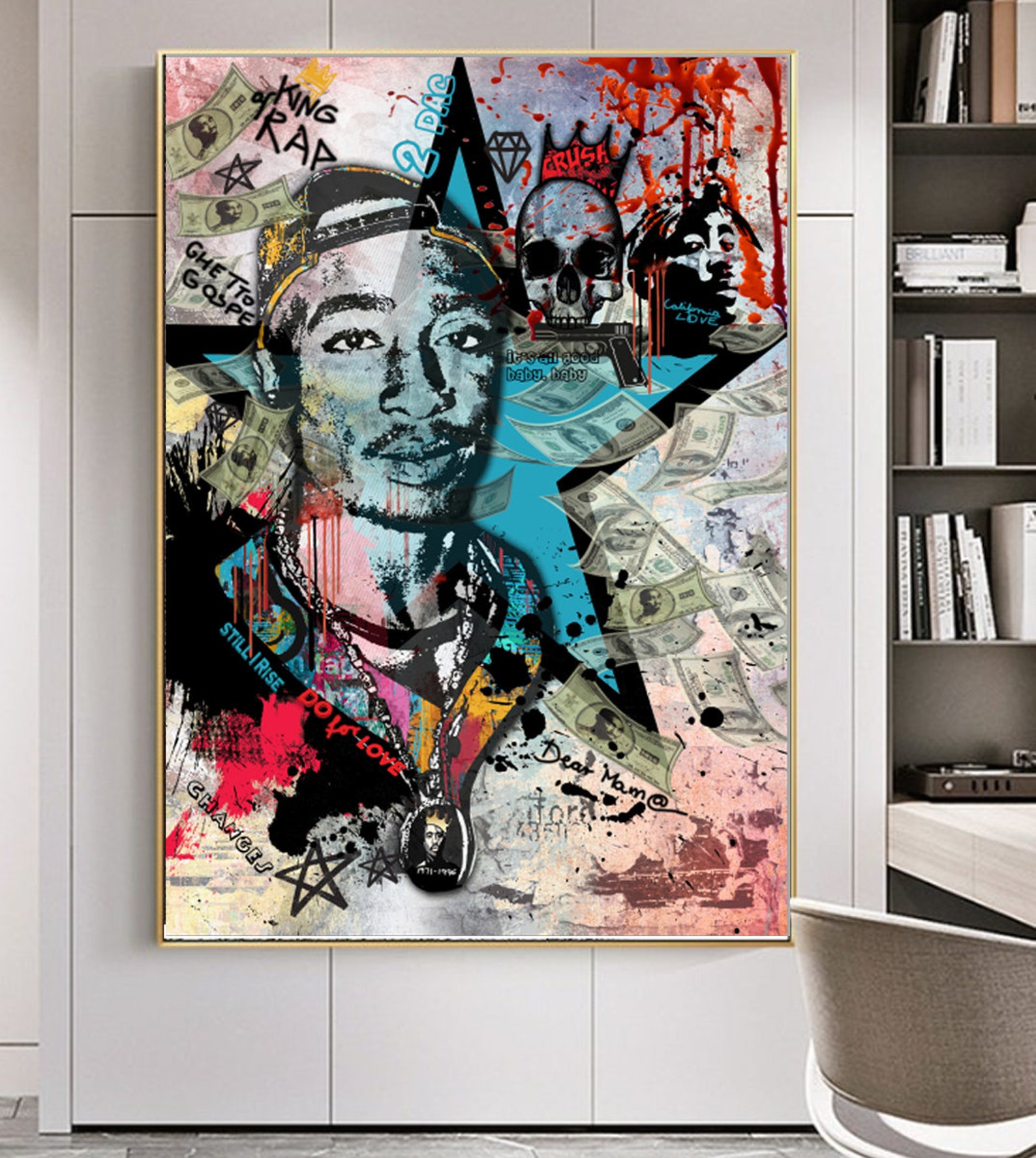 Tupac Shakur Poster Pop Art Print Street Graffiti Posters | Etsy