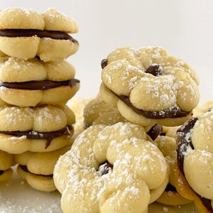 Ultimate Butter Cookie Sandwich, 2 dozen Cookies filled with delicious Belgium chocolate ganache. melt in your mouth image 4