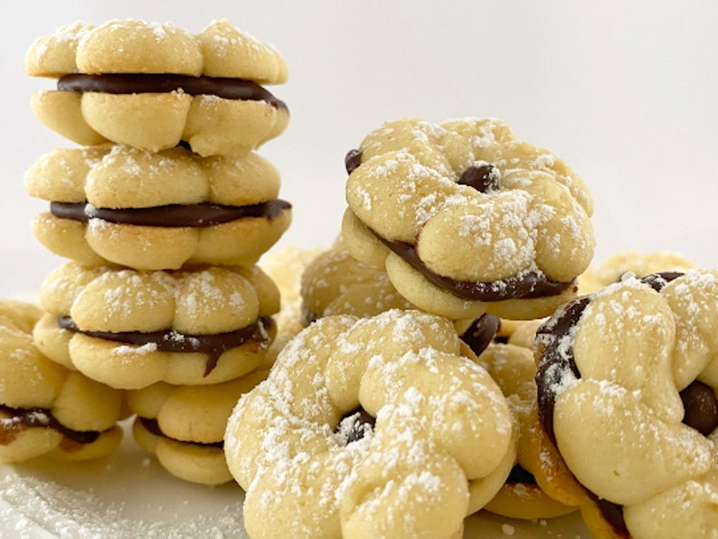 Ultimate Butter Cookie Sandwich, 2 dozen Cookies filled with delicious Belgium chocolate ganache. melt in your mouth image 4