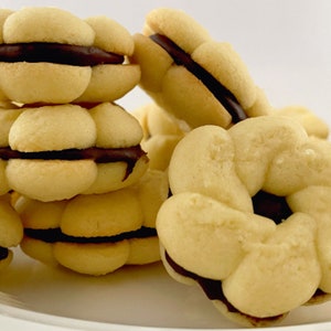 Ultimate Butter Cookie Sandwich, 2 dozen Cookies filled with delicious Belgium chocolate ganache. melt in your mouth image 5