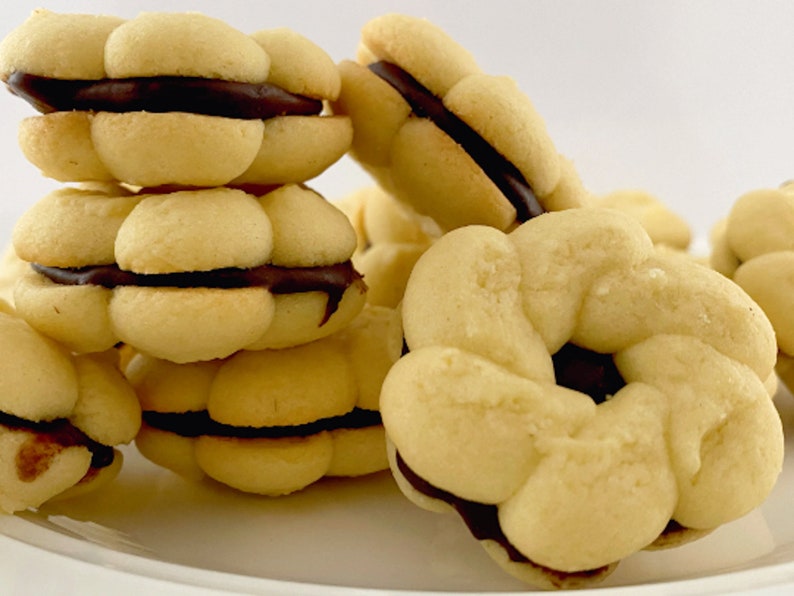 Ultimate Butter Cookie Sandwich, 2 dozen Cookies filled with delicious Belgium chocolate ganache. melt in your mouth image 5