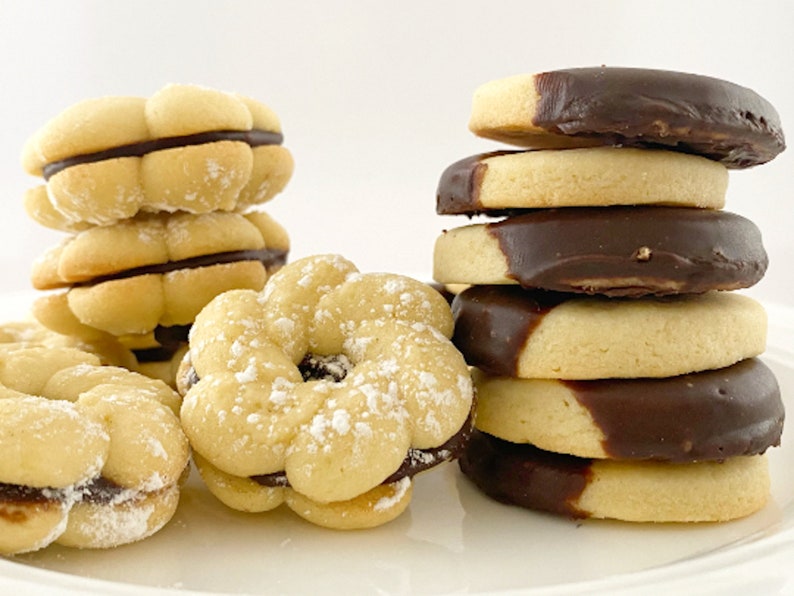 Ultimate Butter Cookie Sandwich, 2 dozen Cookies filled with delicious Belgium chocolate ganache. melt in your mouth image 6