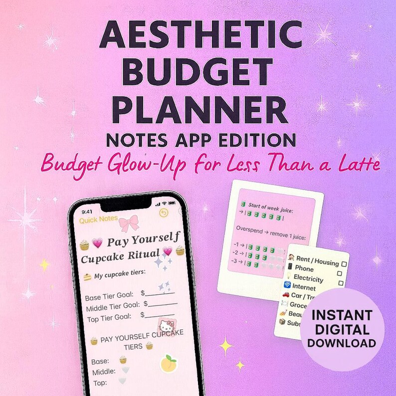 Ios Example Notes Budget Aesthetic Budget Planner | iPhone Notes Template | Quick Budget ...