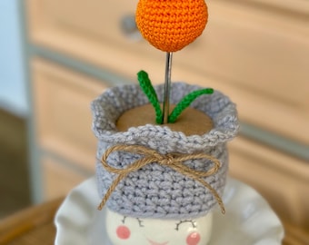 Sombrero de taza de malvavisco, tulipán naranja (la taza no está incluida)