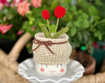 Sombrero de taza de malvavisco con mini tulipanes (taza no incluida)