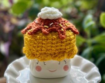 Sombrero de taza de malvavisco con forma de cupcake de calabaza (taza no incluida)
