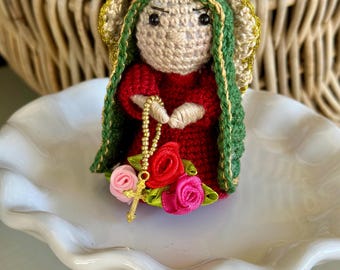Dije de Nuestra Señora de Guadalupe: Adorno para espejo de coche, regalo religioso