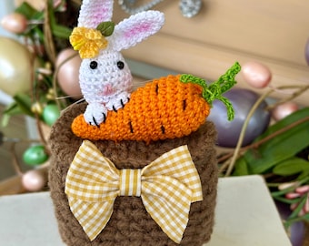 Sombrero de taza con forma de conejito de malvavisco y zanahoria de Pascua (la taza no está incluida)