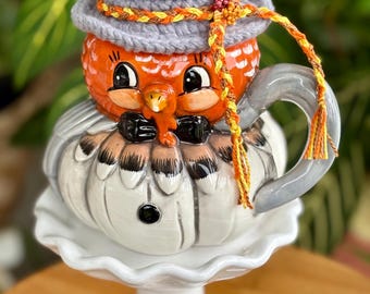 Johanna Parker mug topper—transform your mug into a seasonal decor item (mug not included).