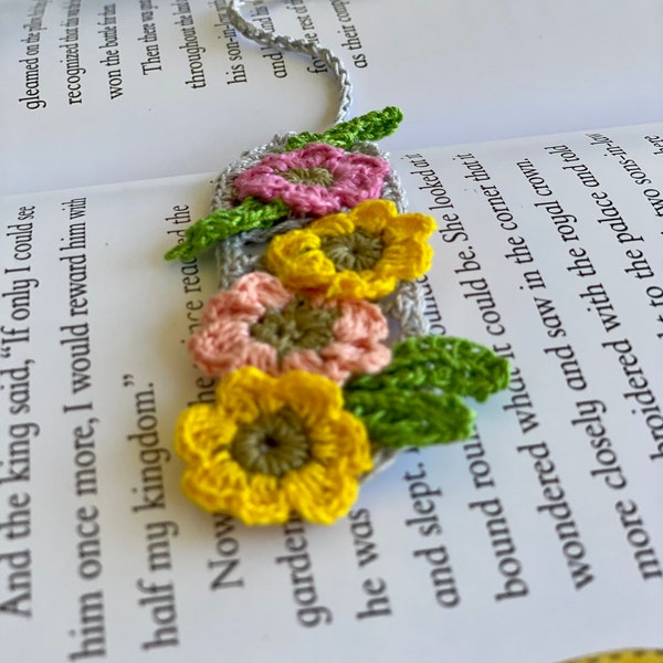 Bookmarks crochet handmade flower garden