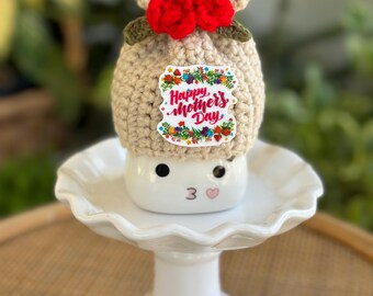 Sombrero decorativo de malvavisco para el Día de la Madre (taza no incluida)