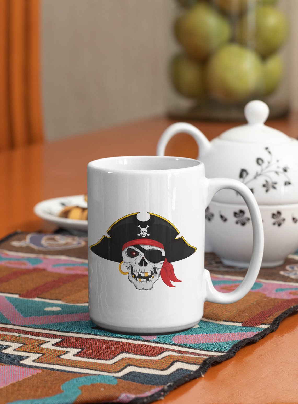 Pirate Skull Mug Scary Mug Cool Coffee Mug Sarcastic Mug Etsy