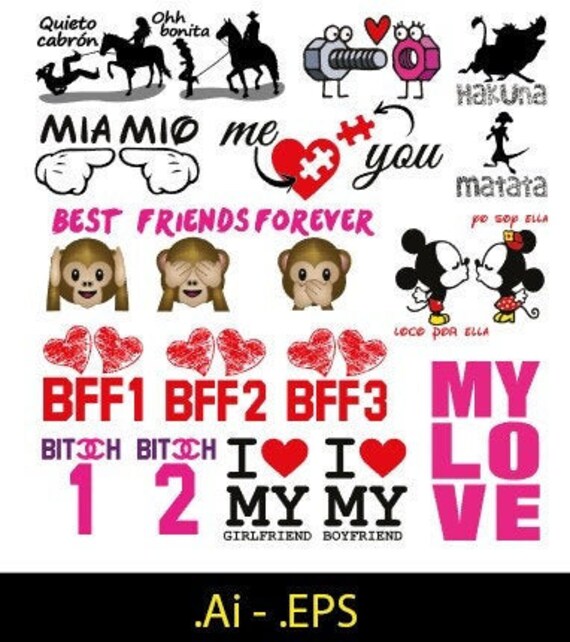 14 Feb. Love Pack 1 vector King Queen Valentines Day Dia Enamorados Etsy