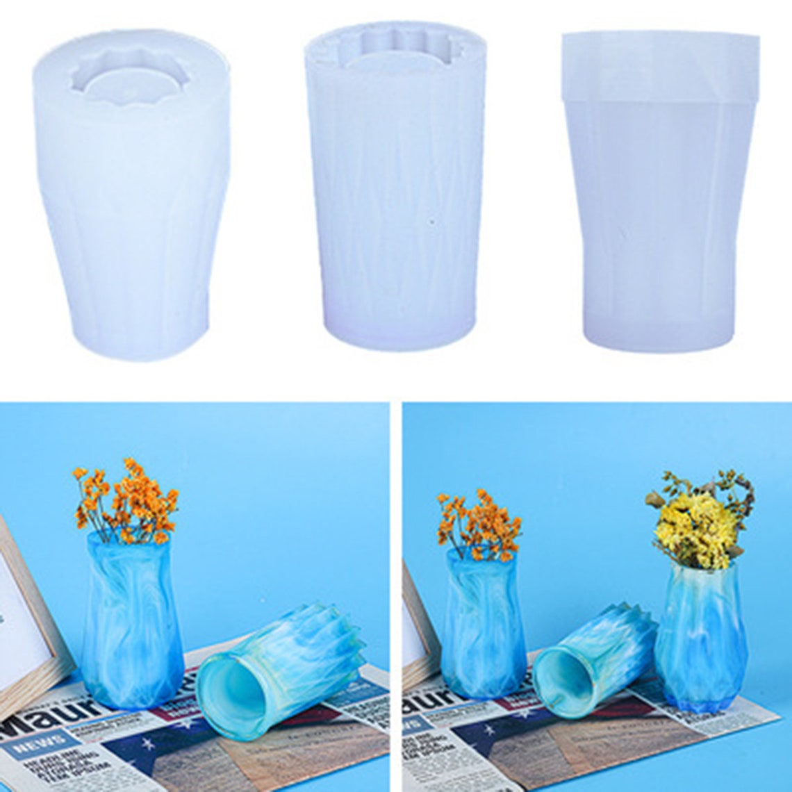 3D Flower Vase Silicone Molds Vase Resin Molds Flower Bottle Etsy