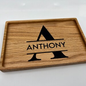 Monogrammed Wooden Catch Tray