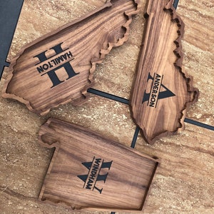 State Catch-All/Valet Tray met monogram, mooie cadeaus voor vrienden, praktische woondecoratie, veelzijdige en duurzame kantoorbenodigdheden